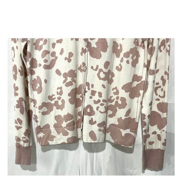 Daniel Rainn Jude Contrast Cuff Button Front Cardigan Pink Ivory Women's Large - Picture 5 of 12